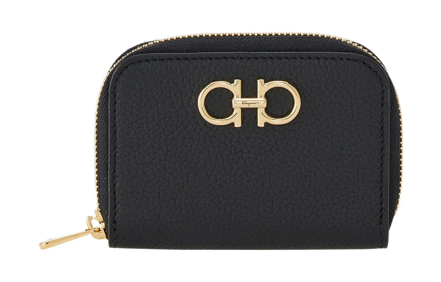 

Ferragamo Гаучини Кожаный Женский Кошелёк для карт Чёрный