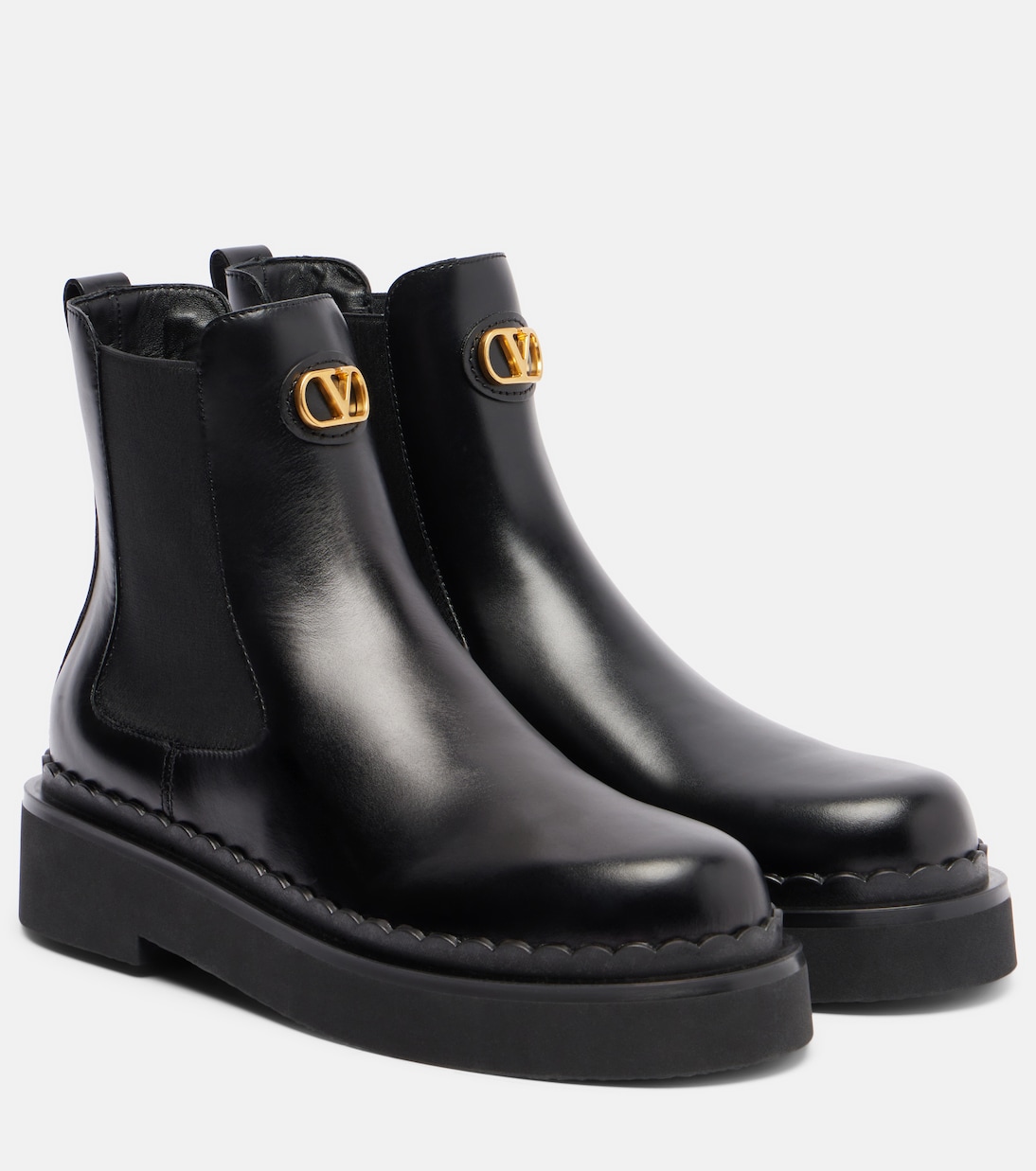 Кожаные ботильоны VLogo Signature Valentino Garavani, Nero
