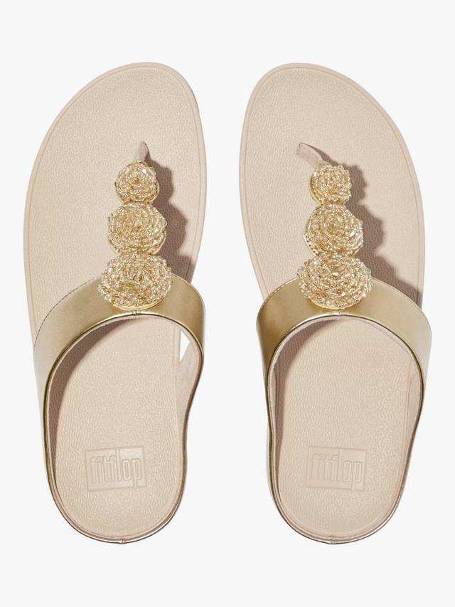 Сандалии на пуговицах из бисера fino FitFlop, золотой — фото 4