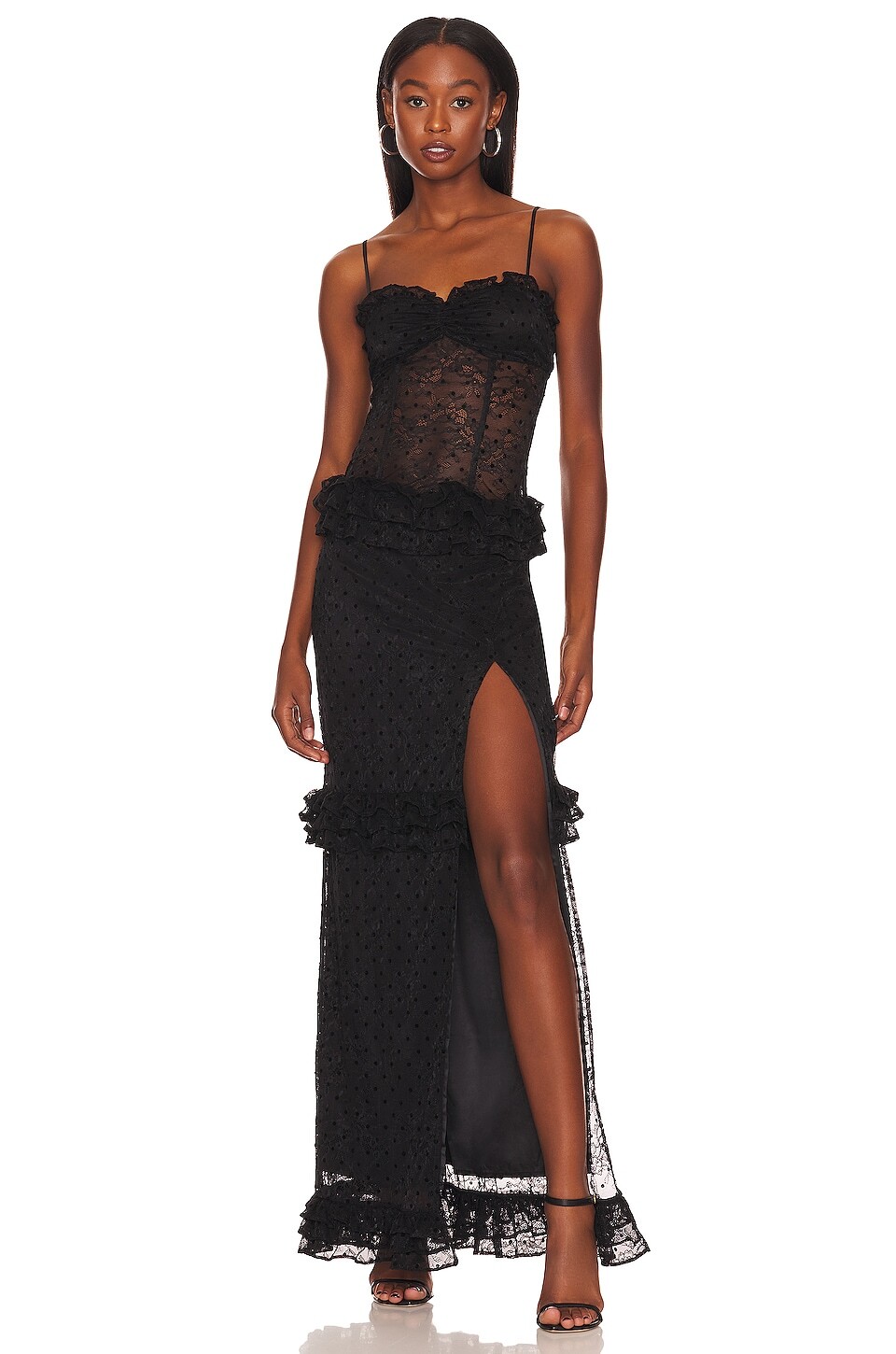 

Платье MAJORELLE Sienna Lace Gown, черный
