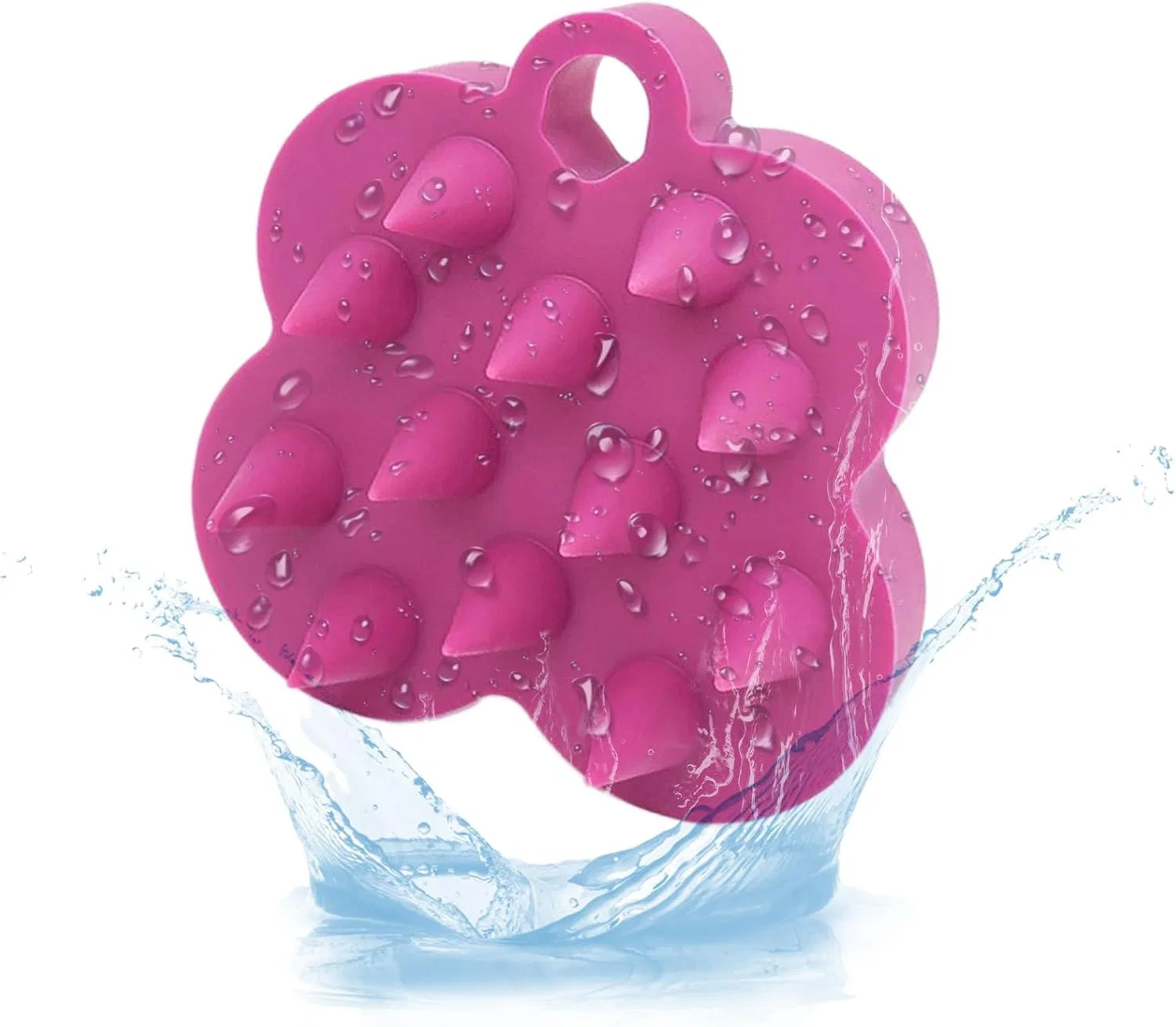 Силиконовый массажер для кожи головы с мягкими зубцами Generisch, Hot Pink