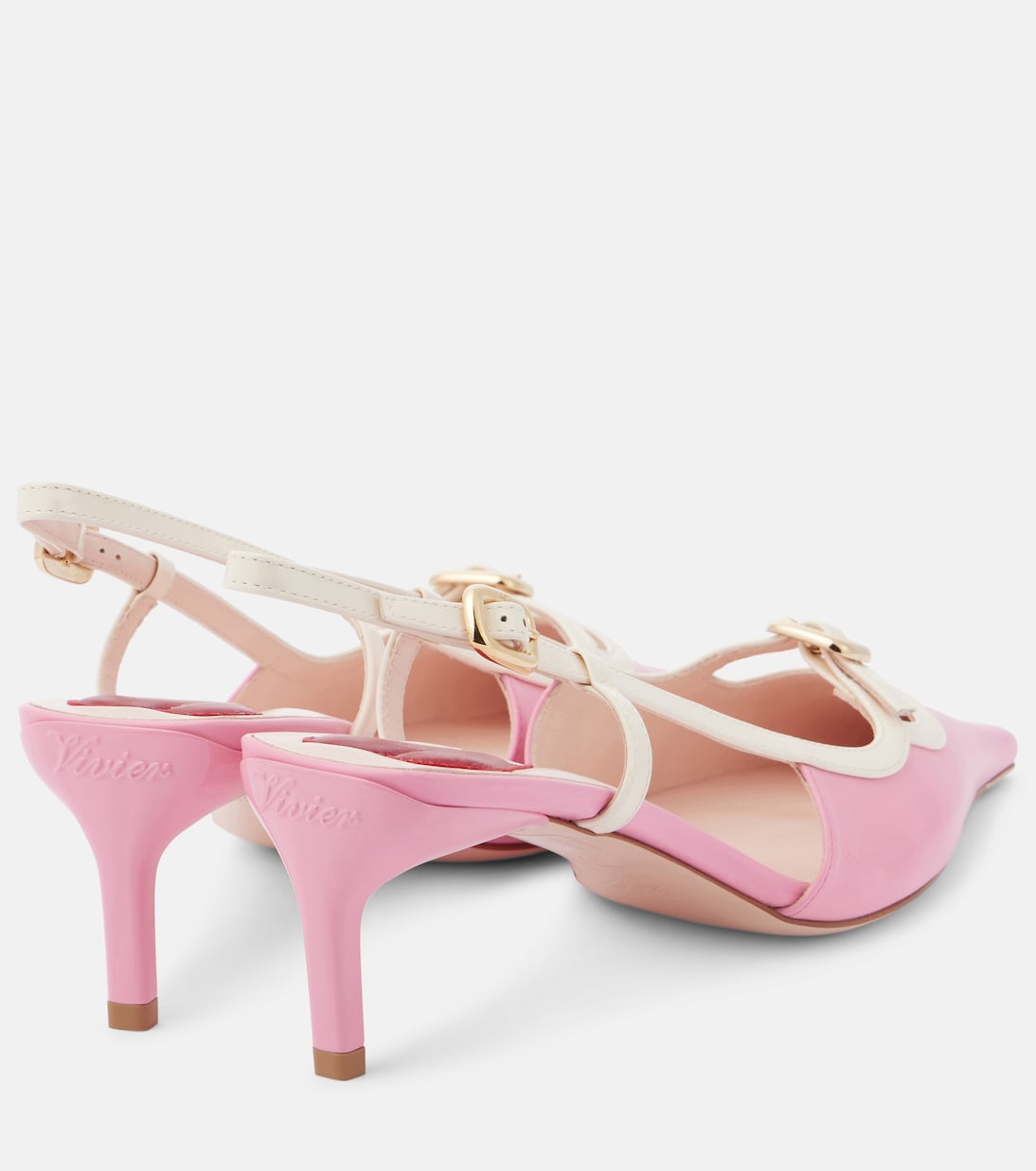 Туфли-лодочки Viv' Canard из кожи с открытой пяткой Roger Vivier, Sachet Pink + Cire — фото 2