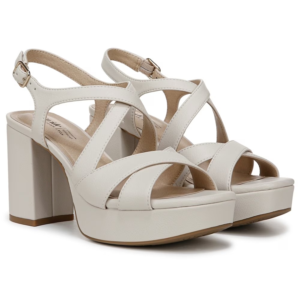 Женские босоножки на каблуке Adrianna Lifestride, bone faux leather