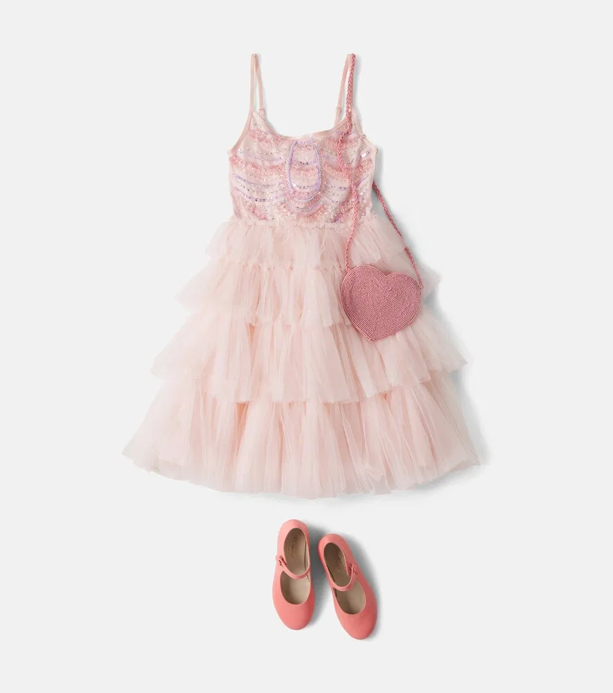 Платье из тюля с хлопковой отделкой от Blushing Horizon Tutu Du Monde, розовый — фото 2