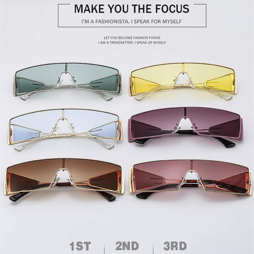 

Солнцезащитные очки LVTFCO в стиле панк, маленькие прямоугольные, в роскошной металлической оправе, цельные, для женщин, для активного отдыха на природе, 1