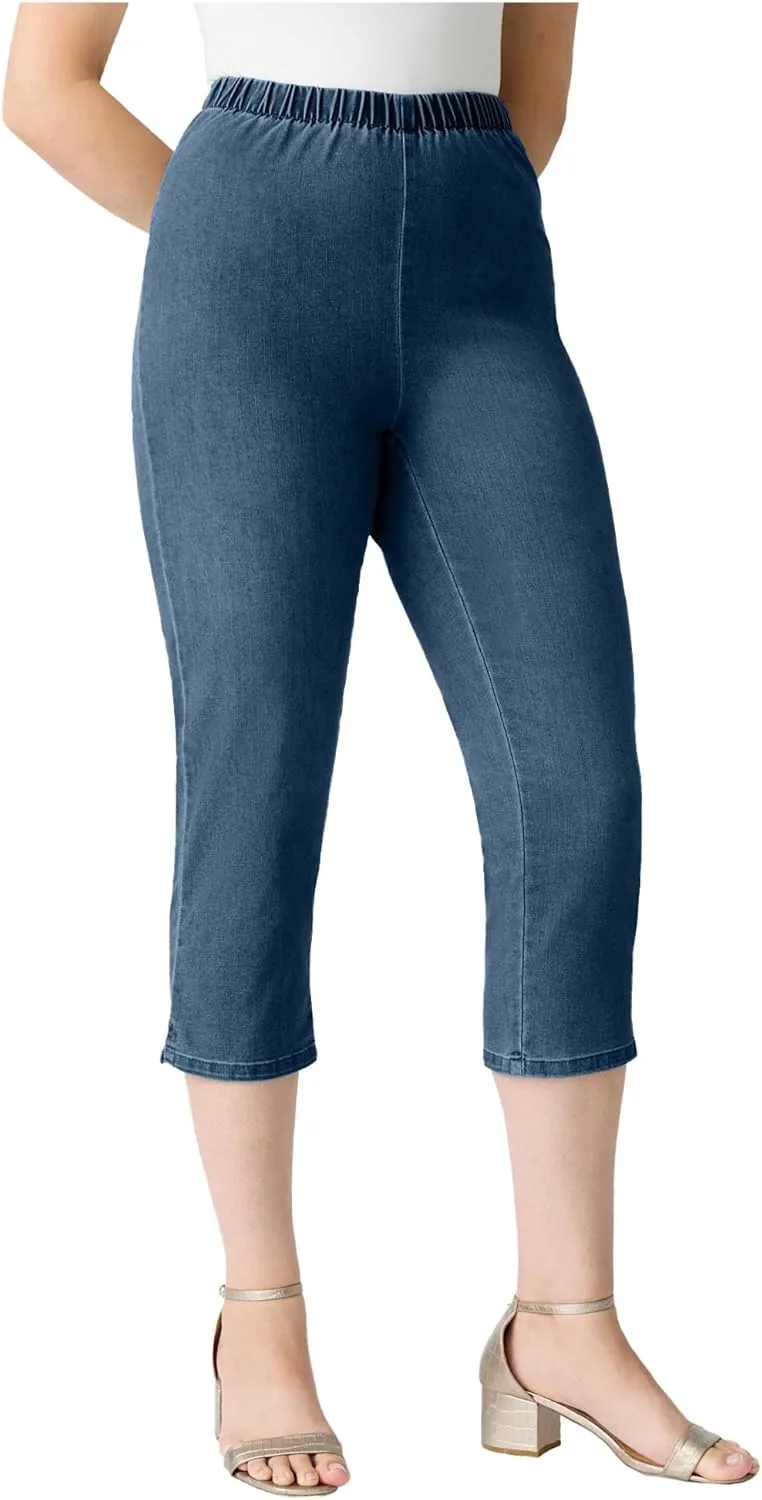 

Roaman's Женские джинсы-капри Plus Size Comfort Stretch