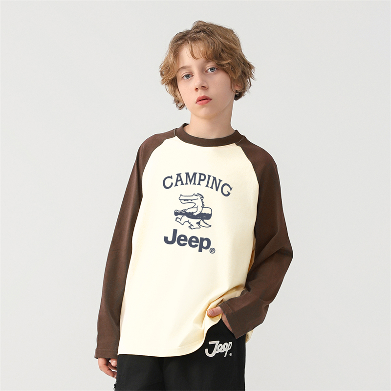 Футболка для начальной школы Jeep, бежево-коричневая — фото 3