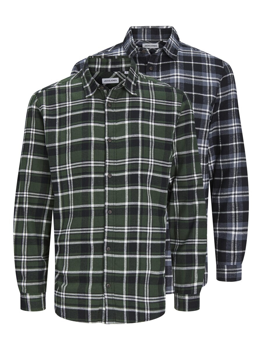 

Рубашка на пуговицах стандартного кроя JACK & JONES, темно-зеленый/черный