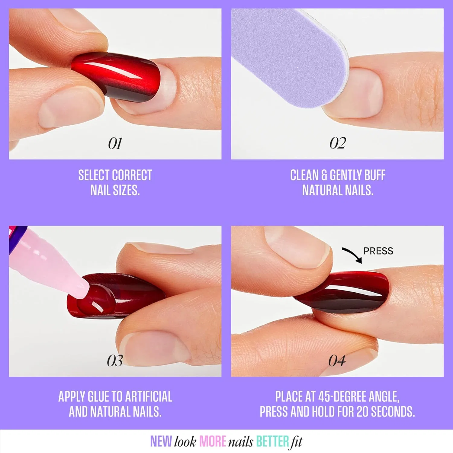 Накладные ногти «Passionate» KISS Core Press On Nails, короткие, миндалевидные Kiss — фото 2