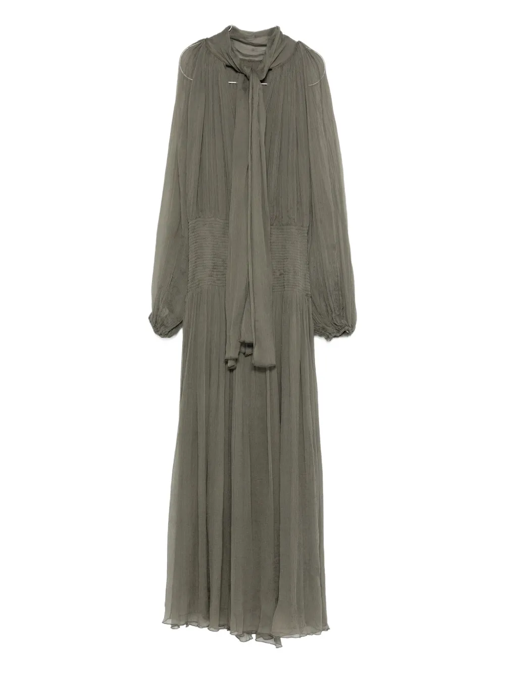 

Плиссированное макси-платье с завязками Atu Body Couture, зеленый