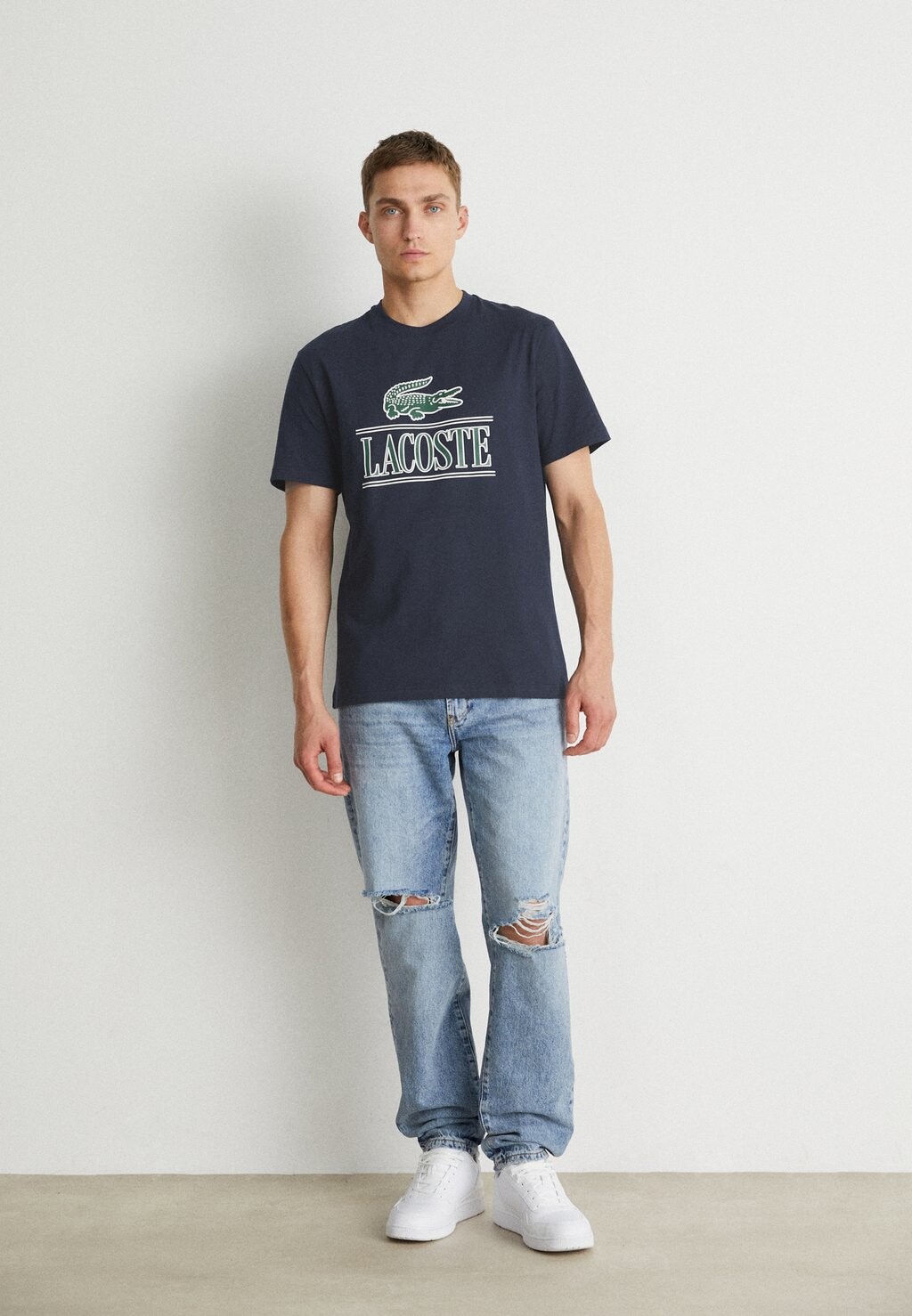 

Футболка с принтом Lacoste, темно-синий