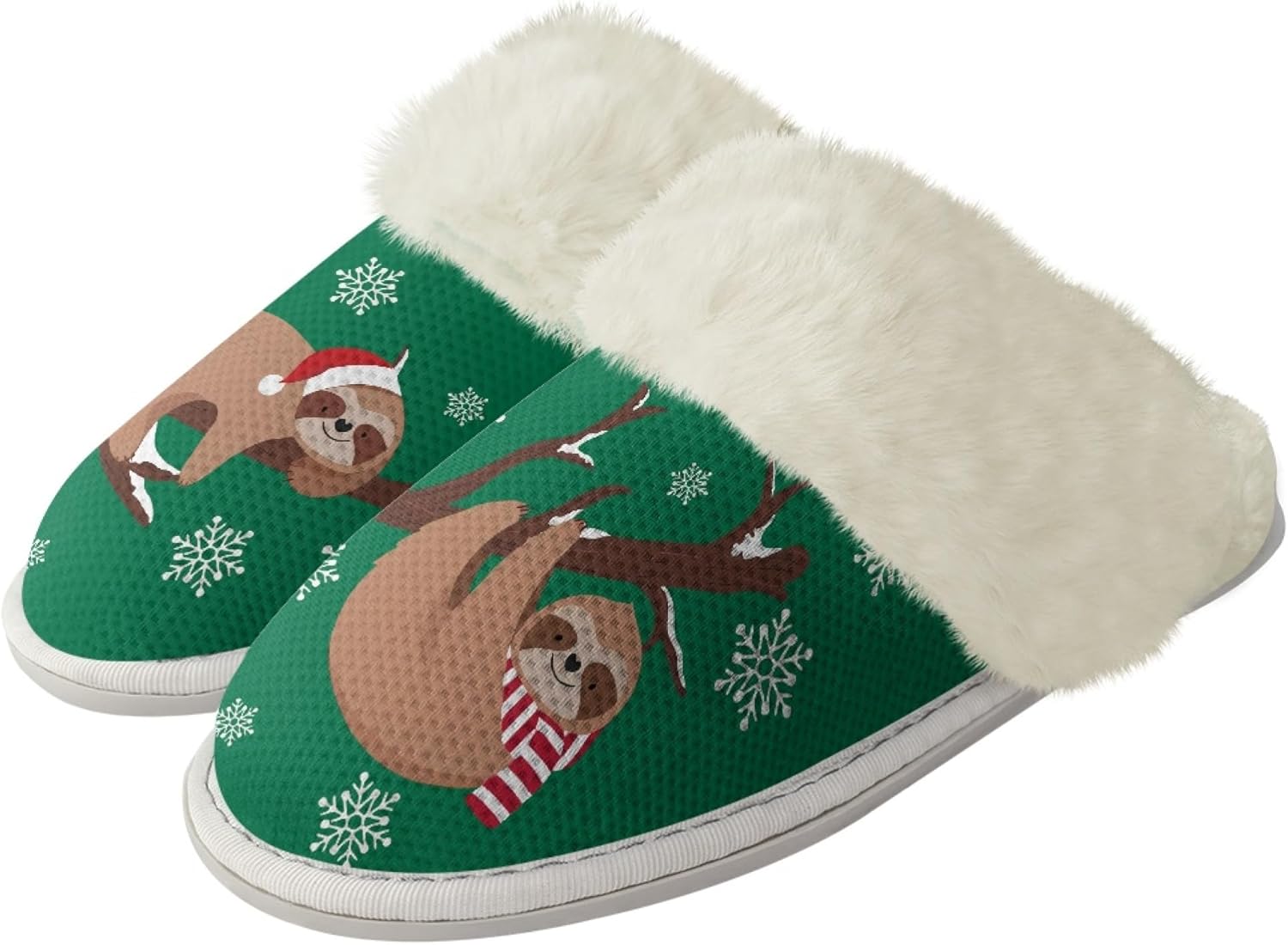 

Домашние тапочки Micoklinlin для мужчин и женщин, с мягкой плюшевой подкладкой, теплые и удобные, с искусственным меховым воротником, противоскользящие, Naughty Sloth