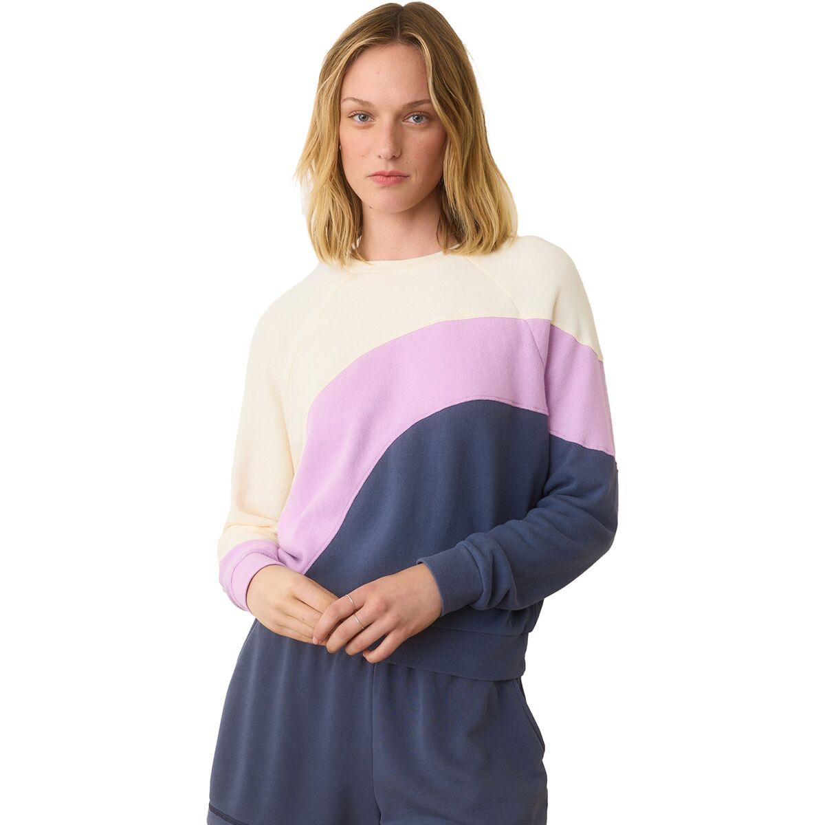 

Винтажный махровый свитер с цветными блоками Marine Layer, цвет cool colorblock