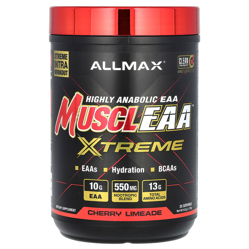 

ALLMAX, MUSCLEAA Xtreme, вишневый лаймад, 532 г (1,17 фунта)