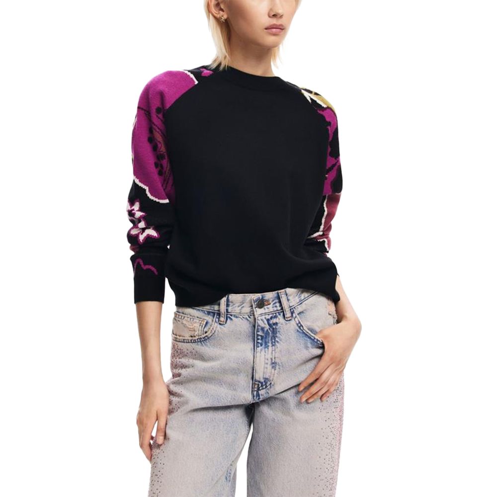 

Черный вискозный свитер Desigual