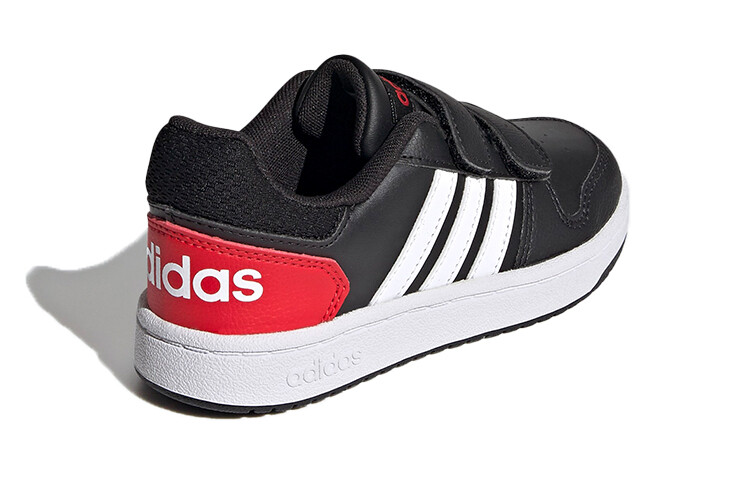 Баскетбольные кроссовки Hoops 2.0 для детей PS Low-top, черные/белые/красные Adidas Neo — фото 4