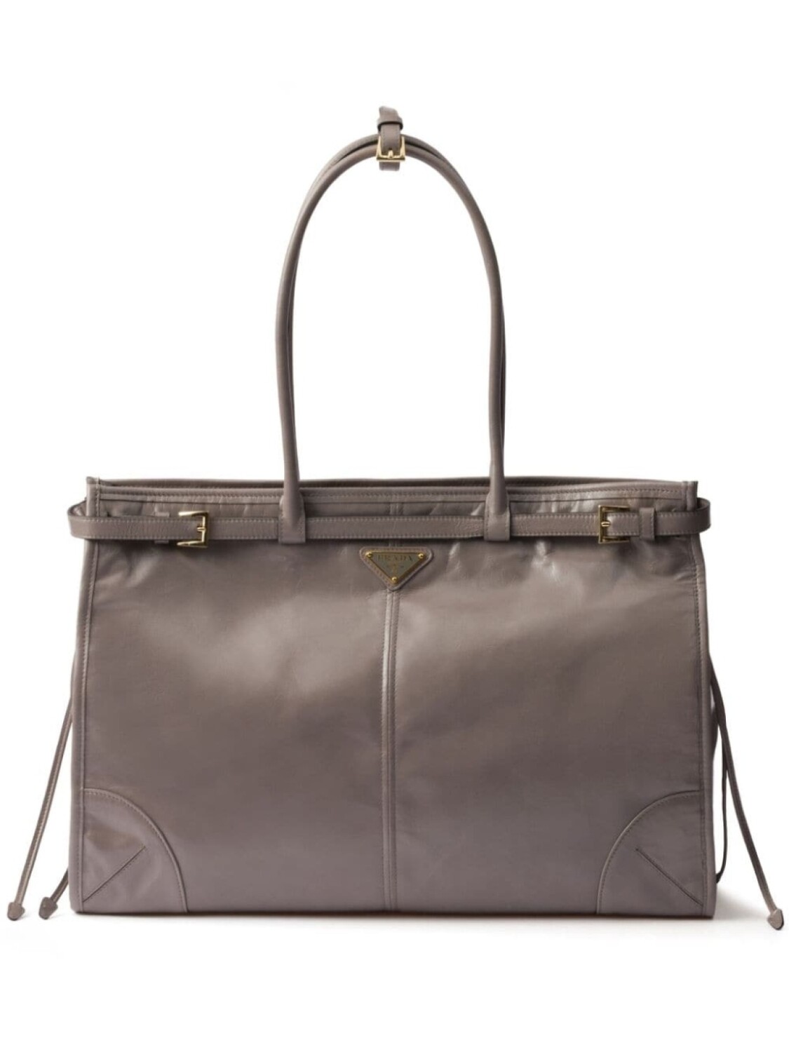 

Большая кожаная сумка Prada, серый