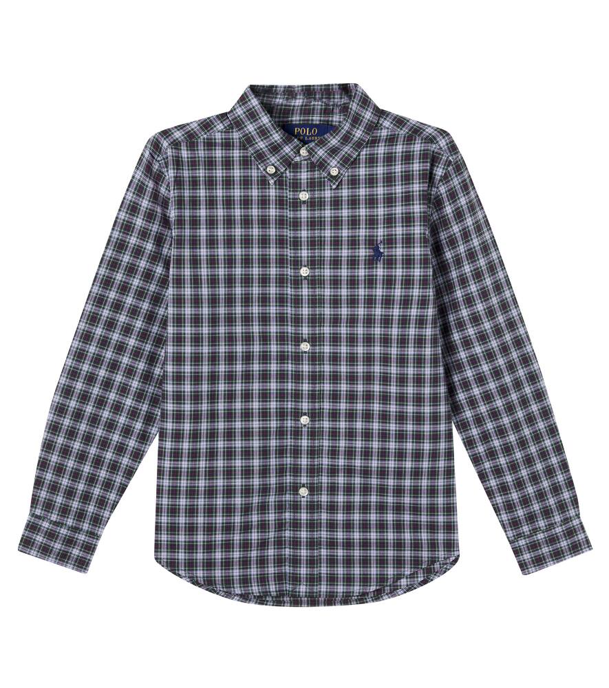 

Клетчатая хлопковая рубашка Polo Ralph Lauren Kids, Green White Multi