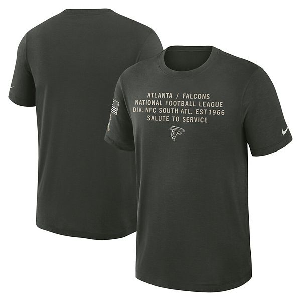 Мужская темно-зеленая футболка Atlanta Falcons 2025 Salute to Service Sideline Slub Dri-FIT Nike — фото 2
