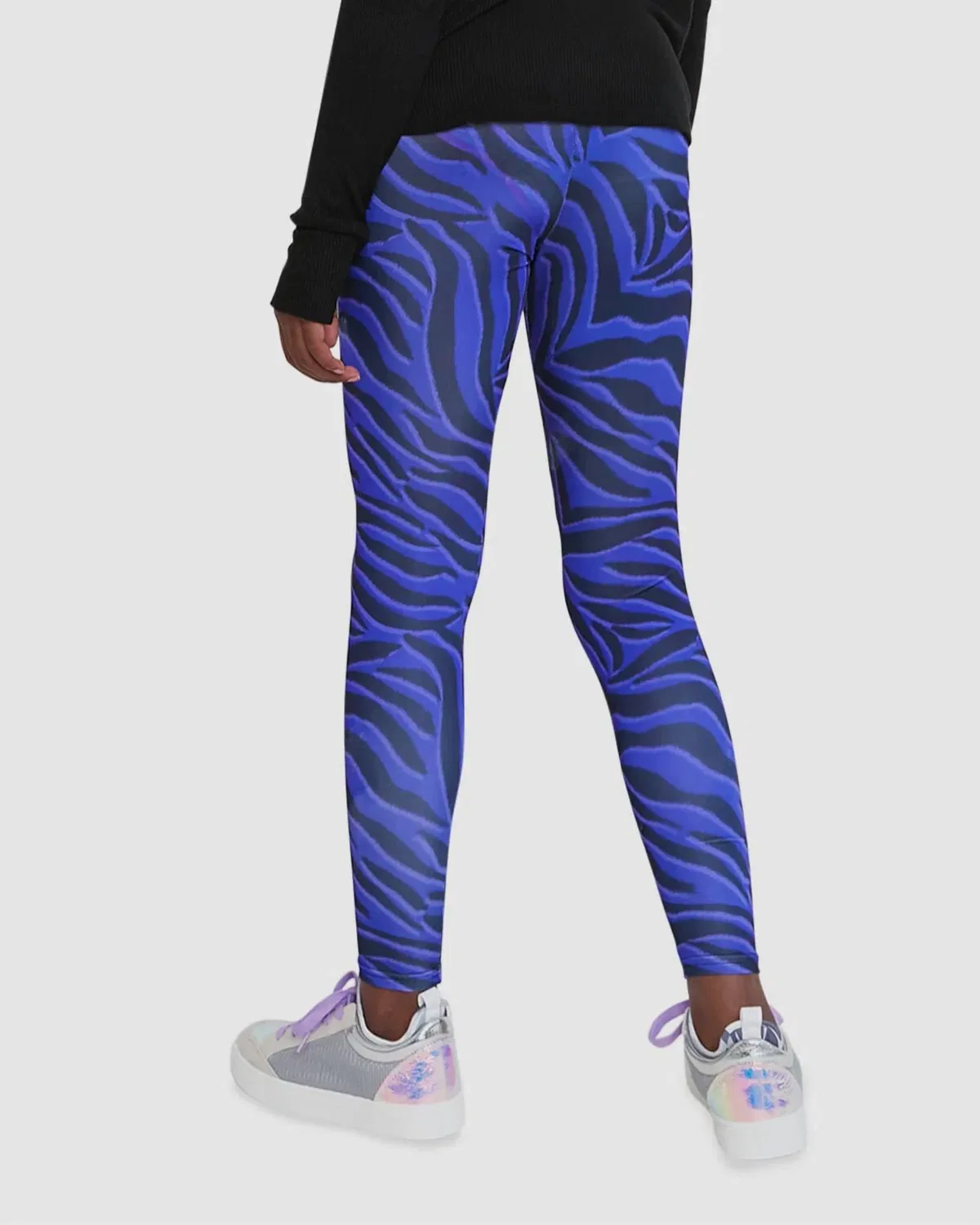Terez Леггинсы для йоги и фитнеса Stretch Yoga Gym Leggings фиолетового цвета с зебровым принтом — фото 2