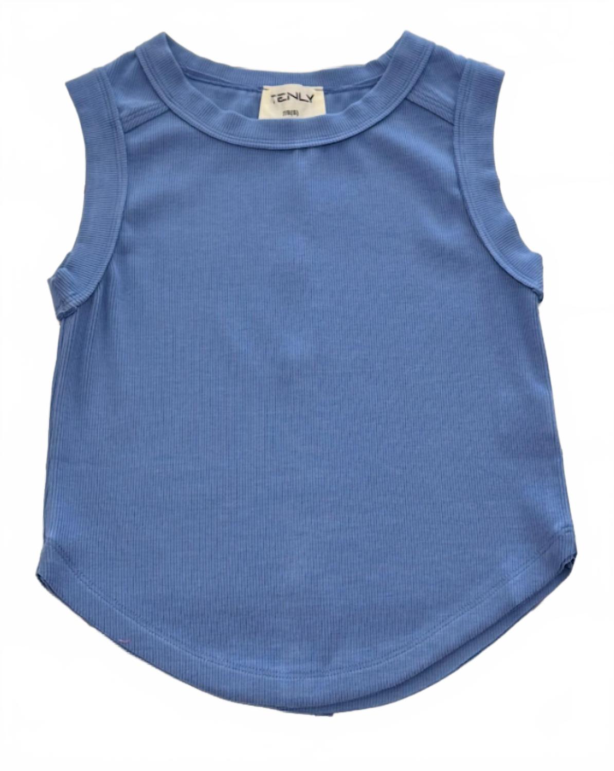 

Детская майка из вискозного ребра в кобальтовом цвете Tenly, Cobalt