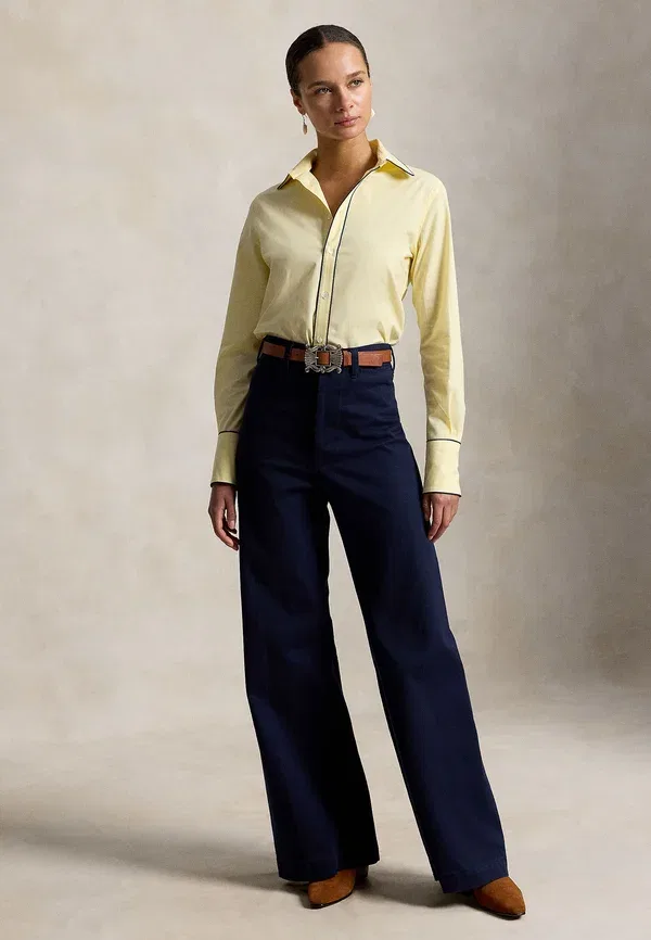 Рубашка-поло Slim Fit Stretch Cotton Button Down Polo Ralph Lauren, канареечно-желтый — фото 2