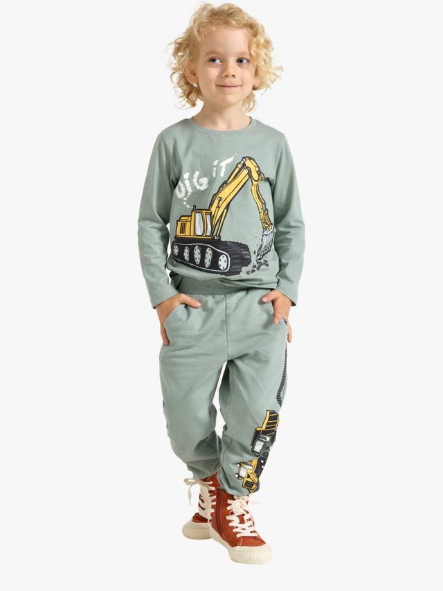 

Детские хлопковые джоггеры с принтом Lindex, Dusty Green