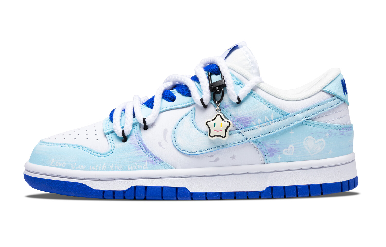 

Кроссовки Nike Dunk Skateboard Shoes Women's Low-Top Blue White, Синий, Кроссовки Nike Dunk Skateboard Shoes Women's Low-Top Blue White