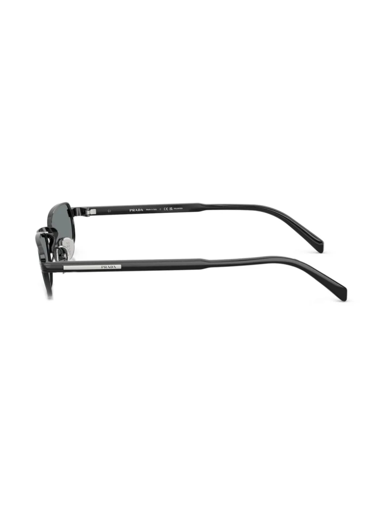 Prada Eyewear солнцезащитные очки в прямоугольной оправе, черный — фото 3