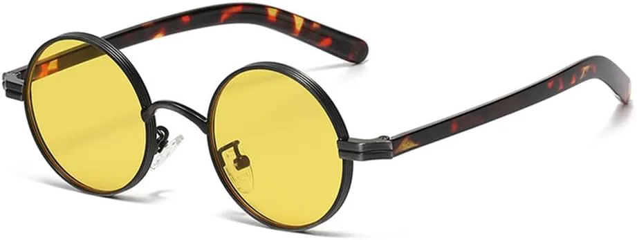 

Солнцезащитные очки с круглой оправой UV400 для женщин и мужчин, предназначенные для занятий спортом на открытом воздухе, бега и путешествий UYPTK, Gun Yellow Leopard