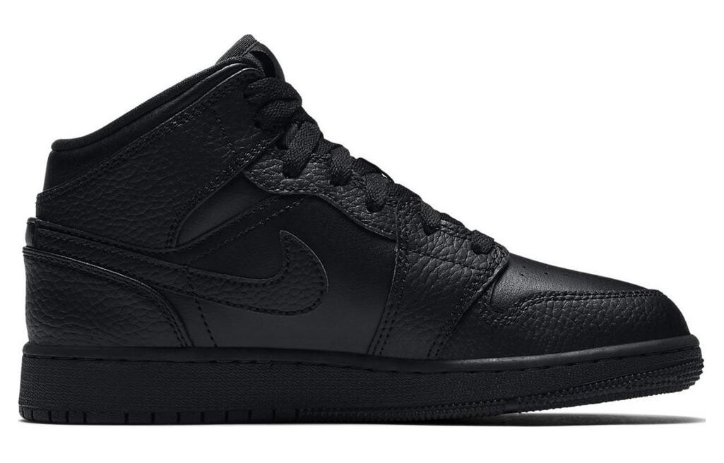 Кроссовки Jordan 1 Mid Triple Black GS — фото 2