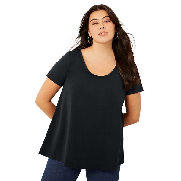 

Туника June + Vie с коротким рукавом для женщин plus size June & Vie, Black