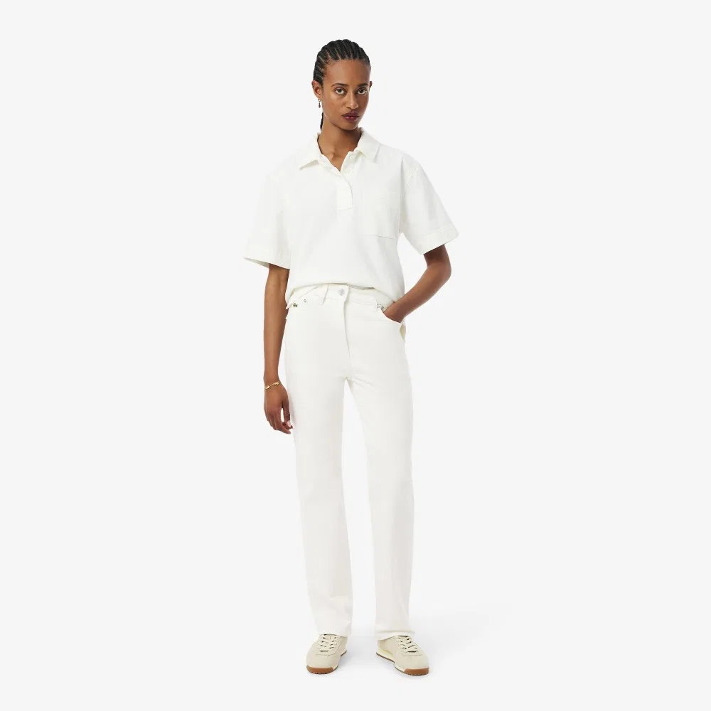 Джинсы женские Lacoste, прямые, белые