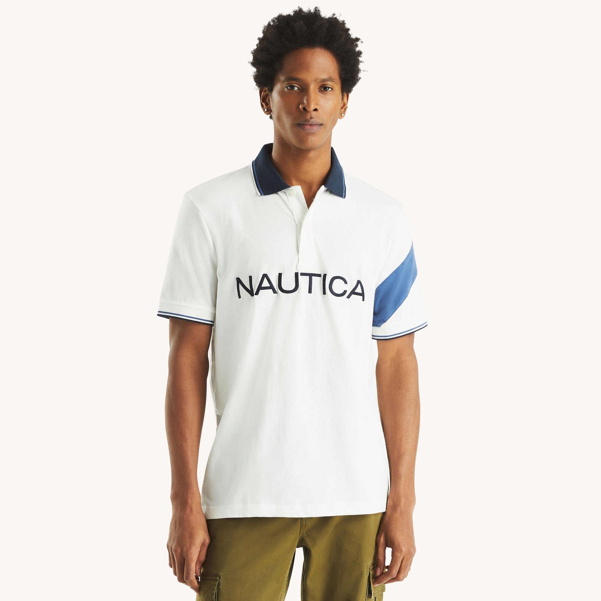 

Мужская классическая рубашка-поло Nautica, цвет sail white ns