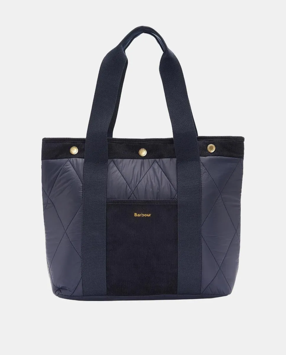 

Стеганая сумка-тоут с ручками Barbour, темно-синий