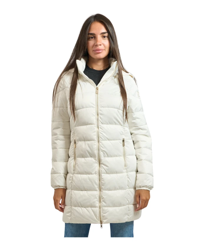 

Пуховая куртка цвета слоновой кости с капюшоном Yes Zee, бежевый