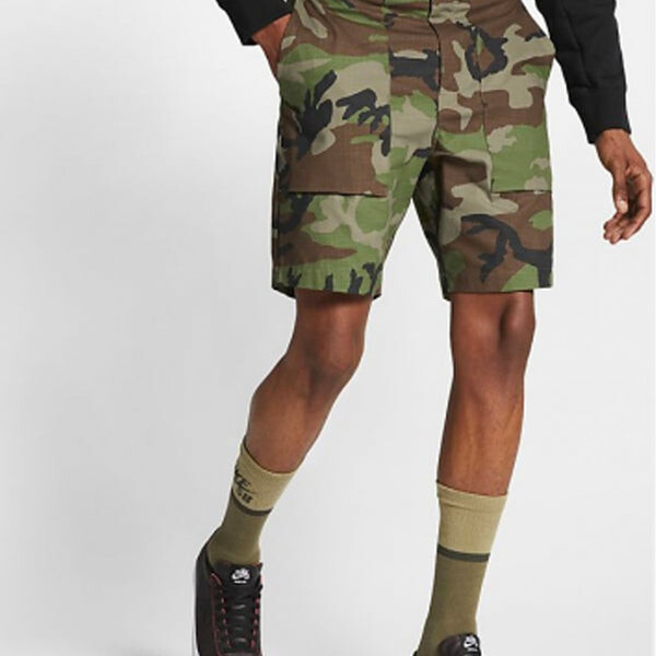 Шорты big pocket camouflage straight woven shorts green camouflage Nike, зеленый — фото 4