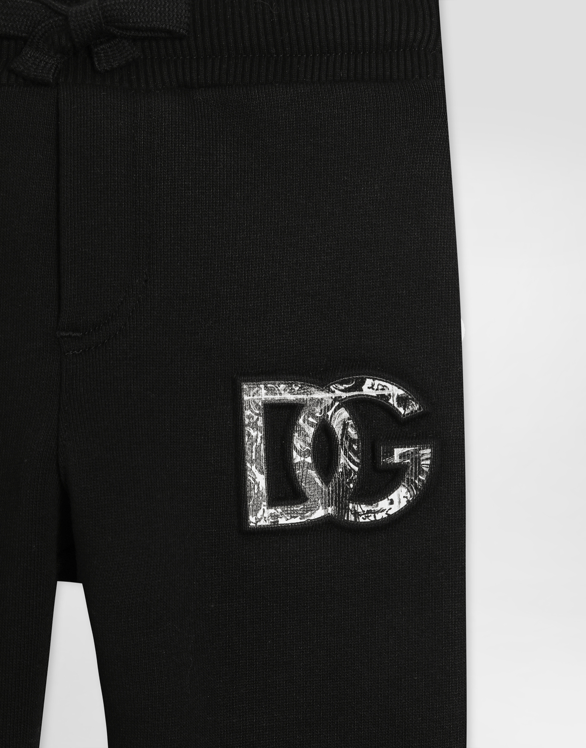 Флисовые брюки с тисненым логотипом DG в стиле майолика Dolce&Gabbana, черный — фото 3