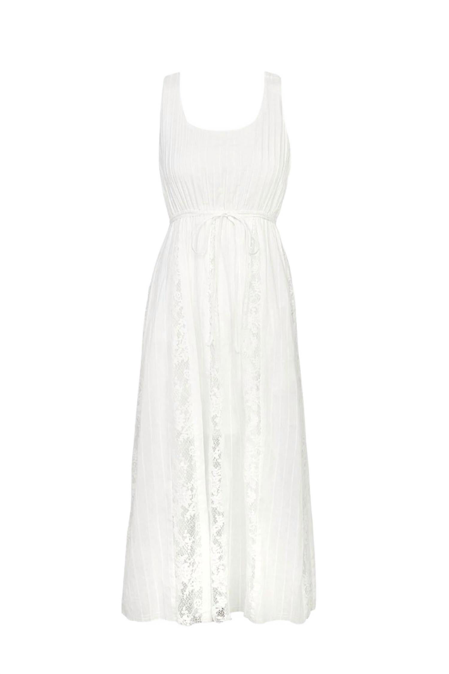 

Вивиан кружевное миди-платье из хлопкового вуали в белом цвете Adelyn rae