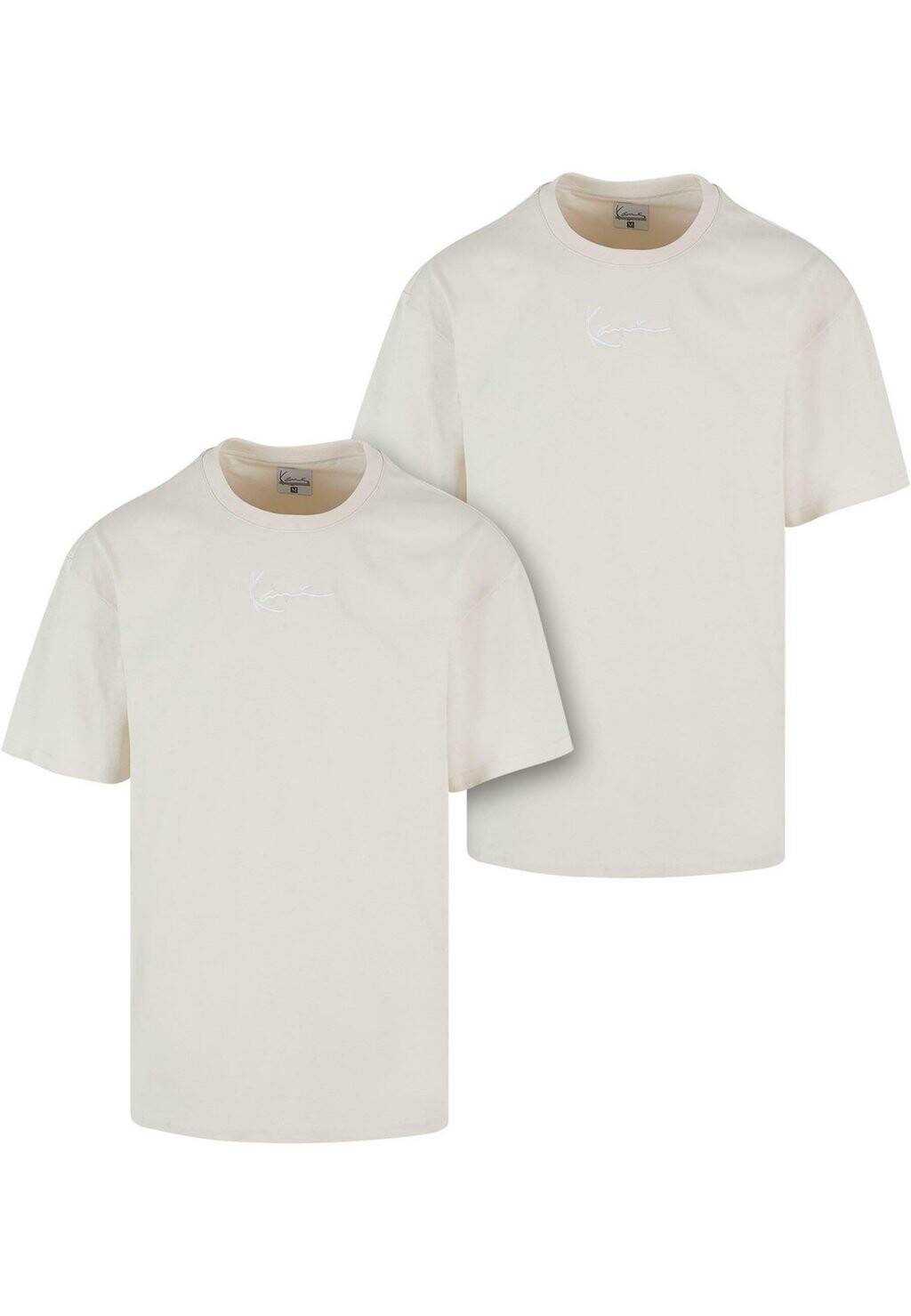 

Базовая футболка Karl Kani, кремово-белая Small Signature Essential Tee 2-Pack