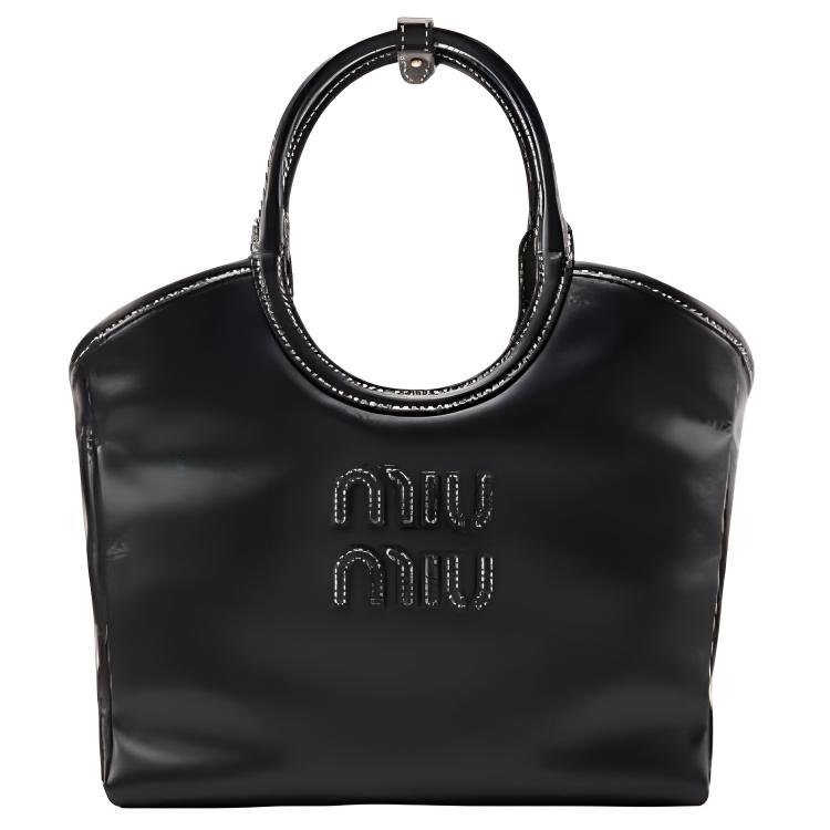 

Кожаная сумка через плечо MIU MIU черная