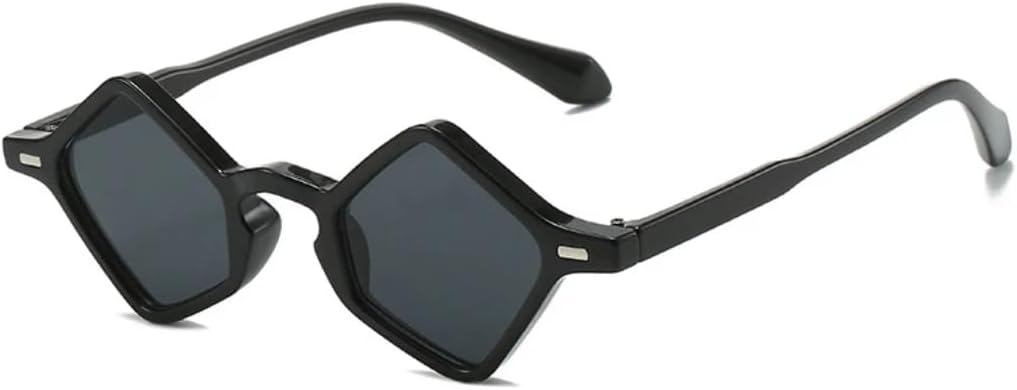 

Солнцезащитные очки для мужчин и женщин - защита UV400 - маленькая оправа, прозрачные линзы Ocean, заклепки, для занятий спортом на открытом воздухе и вождения DSVIGF, Black Grey