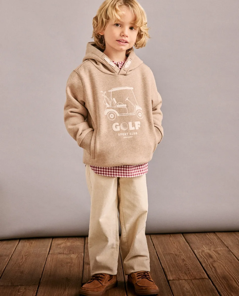 

Худи с капюшоном, прямой карман и детский фантазийный принт Coconut El Corte Inglés, светло-серый