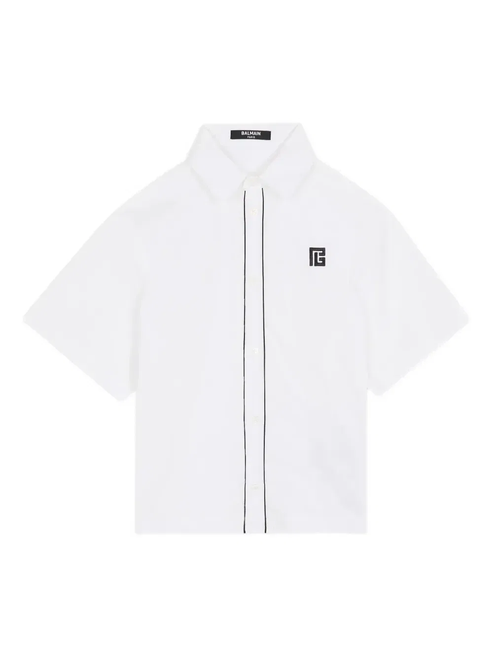 Рубашка с логотипом Balmain Kids, белый