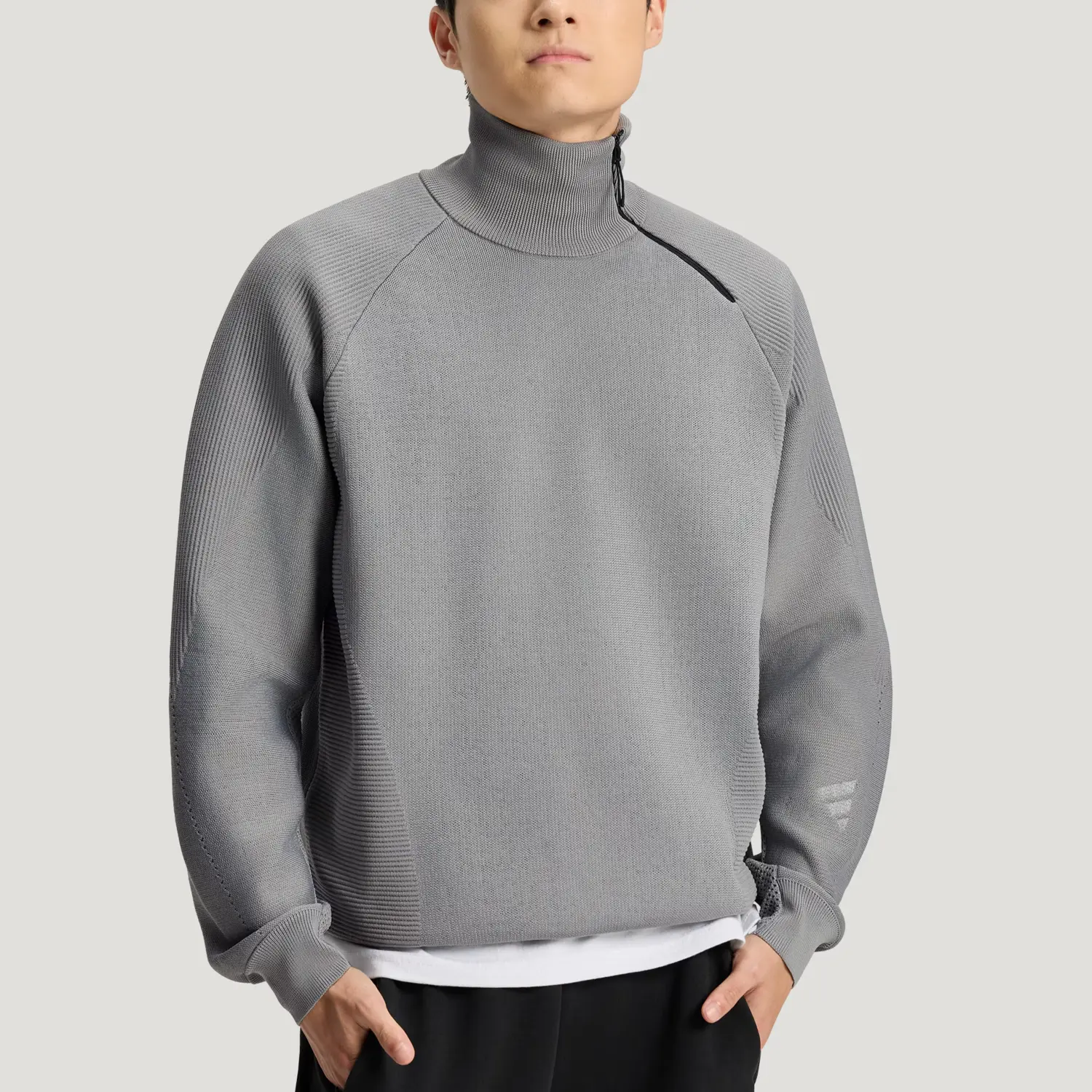 Adidas FOS Knitwear Мужская серая стойка умеренная Others — фото 4