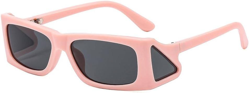 

Модные уникальные маленькие квадратные солнцезащитные очки для женщин в стиле ретро с прозрачными линзами цвета океана, модные панк-солнцезащитные очки с защитой от УФ-излучения UV400 для мужчин HYYZZC, Pink Grey