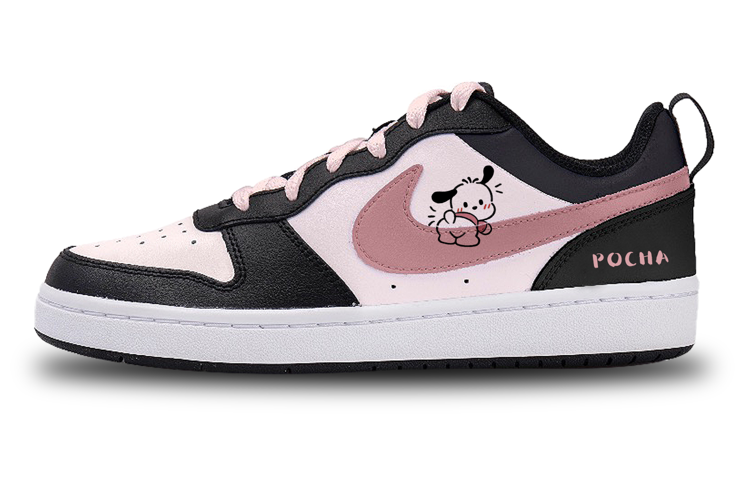 

Кроссовки Nike Court Borough Skateboard Shoes Women's Low-Top Black Pink, Черный, Кроссовки Nike Court Borough Skateboard Shoes Women's Low-Top Black Pink