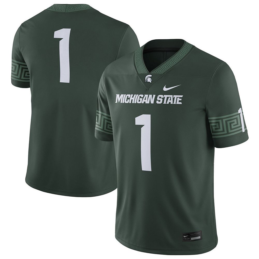 

Мужское джерси Nike #1 Green Michigan State Spartans Football Game, цвет Msu Green