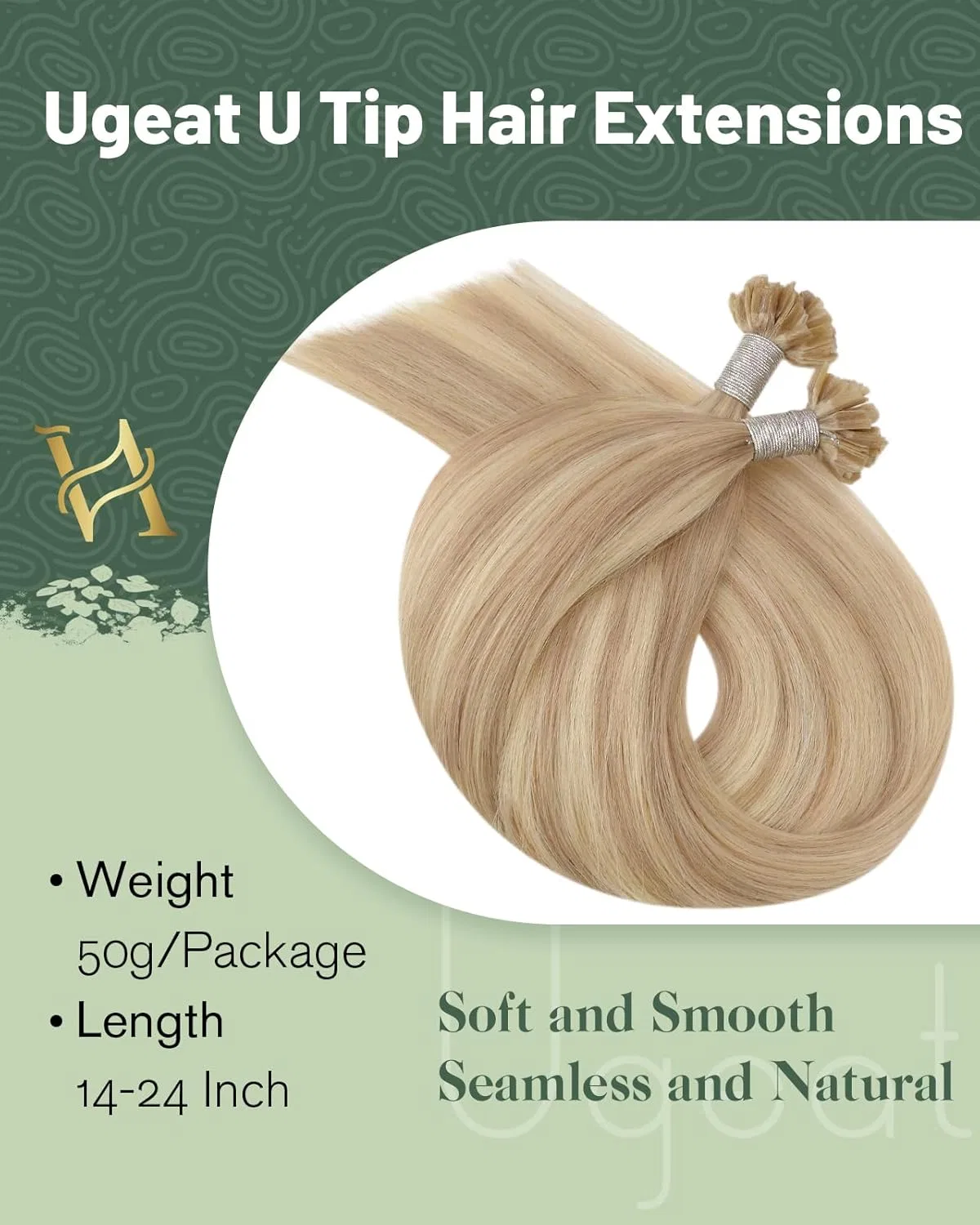 Наращивание волос Ugeat Bonding Extensions Real Hair U-Tip, 35 см, 50 прядей Ugeat — фото 3