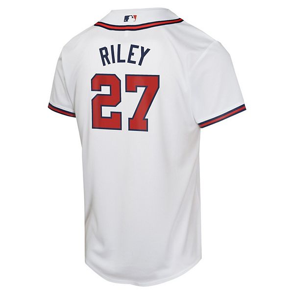 Футболка Atlanta Braves Youth Austin Riley белая домашняя игровая Nike — фото 4